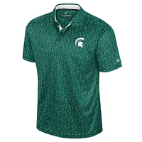 Men's Colosseum Green Michigan State Spartans Sublimated Golf Polo