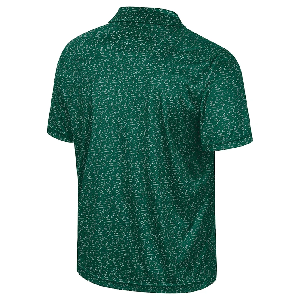 Men's Colosseum Green Michigan State Spartans Sublimated Golf Polo