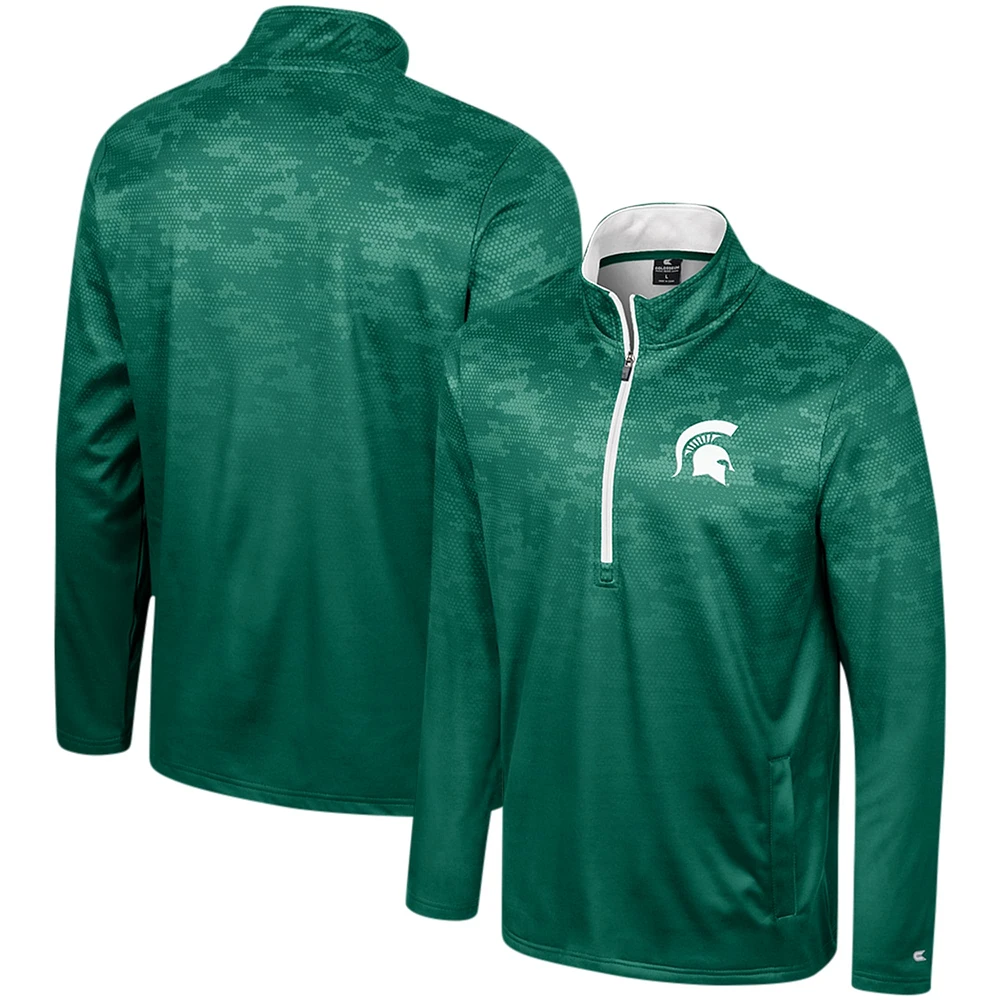 Colosseum Green Michigan State Spartans The Machine Veste à demi-fermeture éclair pour homme