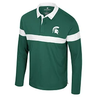 Men's Colosseum  Green Michigan State Spartans Too Cool For School Long Sleeve Polo