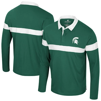 Polo à manches longues vert Colosseum pour homme Michigan State Spartans Too Cool For School