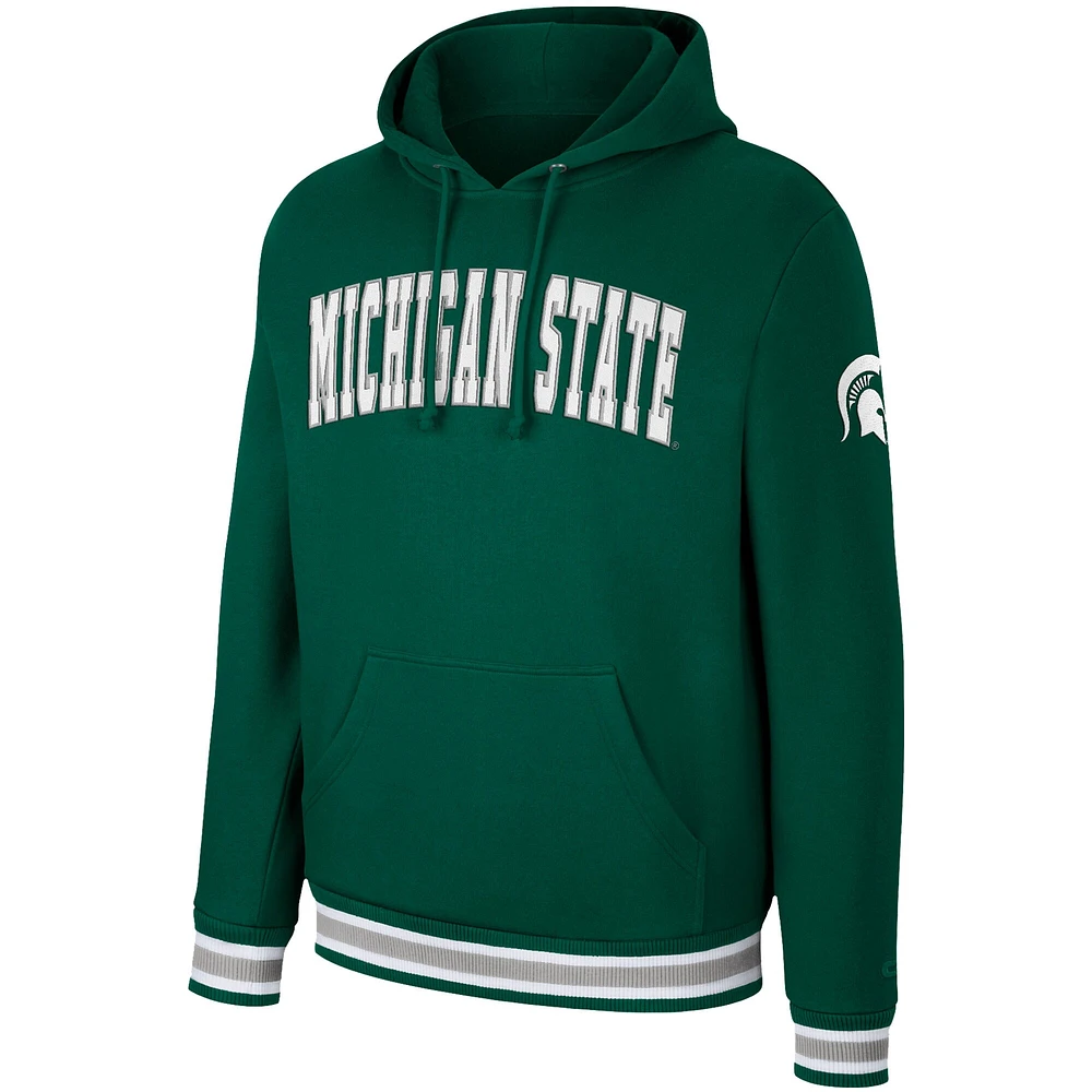 Sweat à capuche vert Colosseum pour hommes Michigan State Spartans Varsity Arch