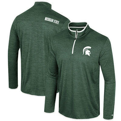 Men's Colosseum Green Michigan State Spartans Wright Quarter-Zip Windshirt