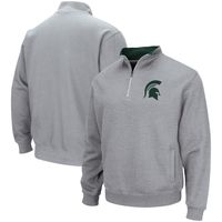 Men's Colosseum Heathered Gray Michigan State Spartans Tortugas Team Logo Quarter-Zip Jacket