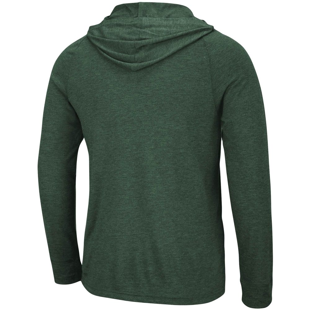 Men's Colosseum Heathered Green Michigan State Spartans Big & Tall Wingman Raglan Hoodie T-Shirt