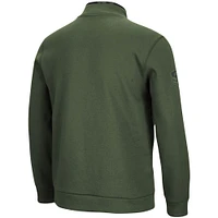 Men's Colosseum Olive Michigan State Spartans OHT Military Appreciation Digit Quarter-Snap Jacket
