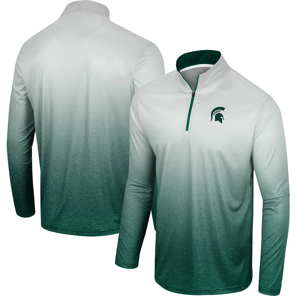 Coupe-vent Colosseum blanc/vert pour hommes Michigan State Spartans Laws of Physics Quarter-Zip Windshirt