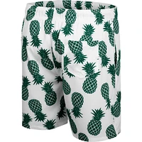 Men's Colosseum White/Green Michigan State Spartans Pineapple Swim Shorts