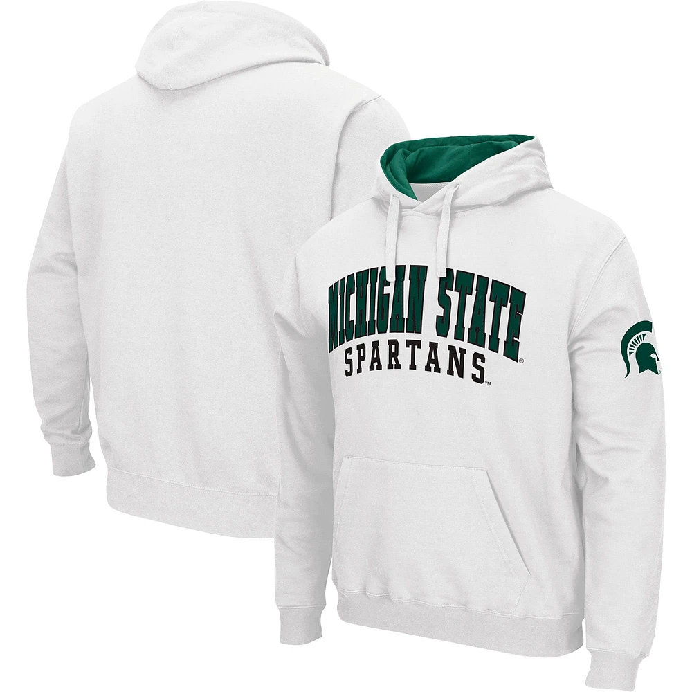 Chandail à capuchon double arche Colosseum Michigan State Spartans pour hommes, blanc