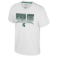 T-shirt à double logo blanc Colosseum Michigan State Spartans pour hommes
