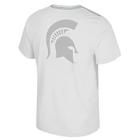 T-shirt à double logo blanc Colosseum Michigan State Spartans pour hommes