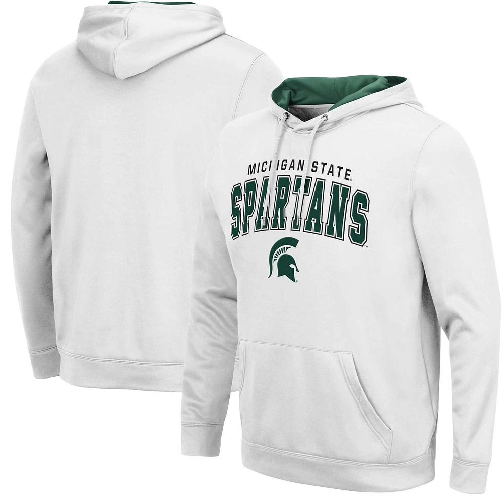 Pull à capuche Colosseum blanc Michigan State Spartans Resistance pour hommes