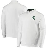 Men's Colosseum White Michigan State Spartans Tortugas Logo Quarter-Zip Jacket