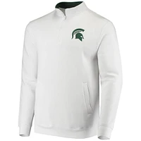 Men's Colosseum White Michigan State Spartans Tortugas Logo Quarter-Zip Jacket