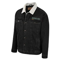 Men's Colosseum x Wrangler Charcoal Michigan State Spartans Western Button-Up Denim Jacket