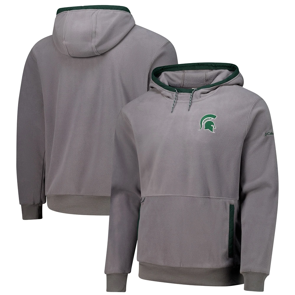 Sweat à capuche en polaire Flanker gris pour homme de Columbia Michigan State Spartans