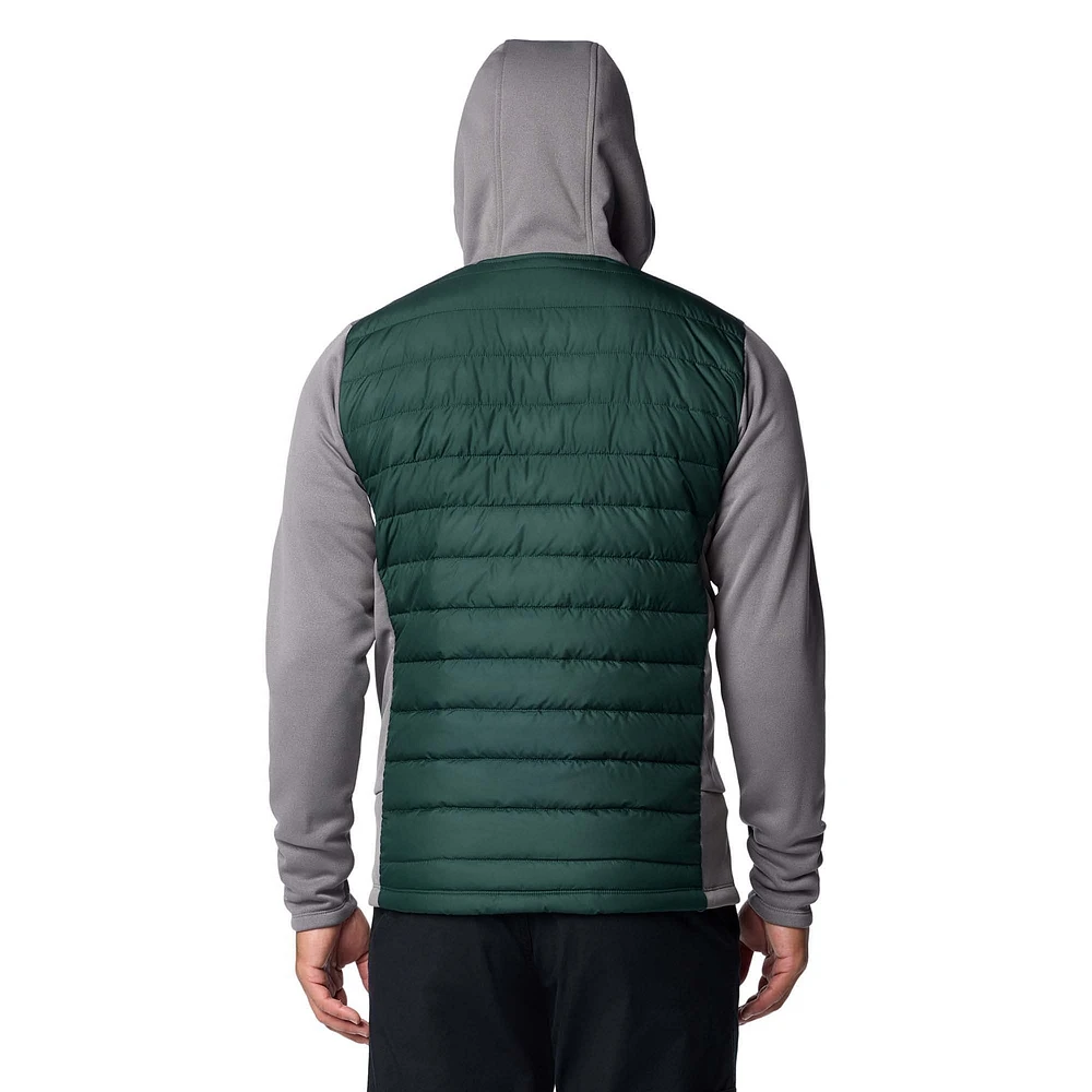 Men's Columbia  Green/Gray Michigan State Spartans Out-Shield Hybrid Full-Zip Hoodie Jacket