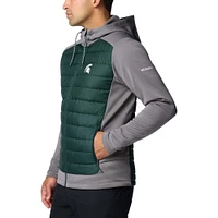 Veste à capuche hybride entièrement zippée Out-Shield pour homme Columbia Michigan State Spartans Vert/Gris