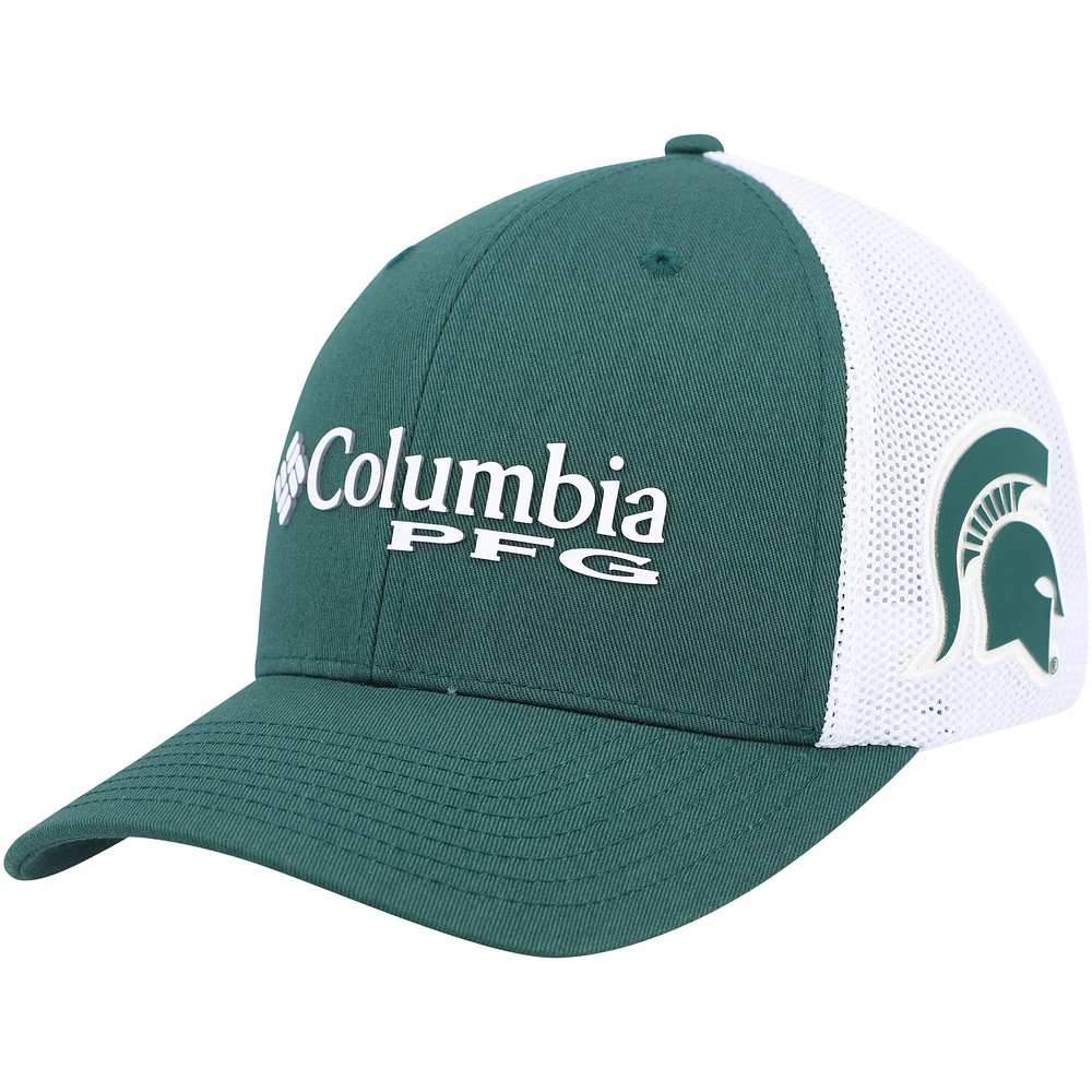 Men's Columbia Green/White Michigan State Spartans PFG Flex Hat