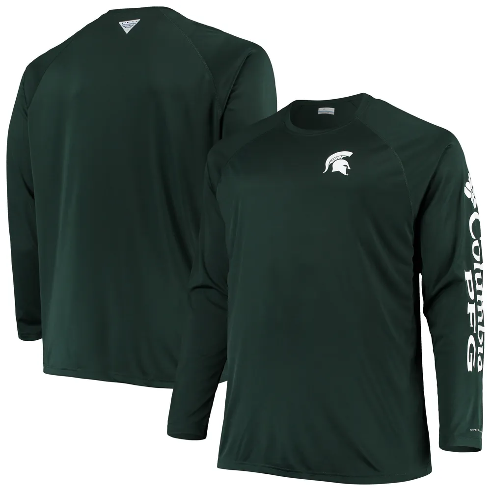 Lids Michigan State Spartans Columbia Big & Tall Terminal Tackle Omni-Shade  Long Sleeve Raglan T-Shirt - Green