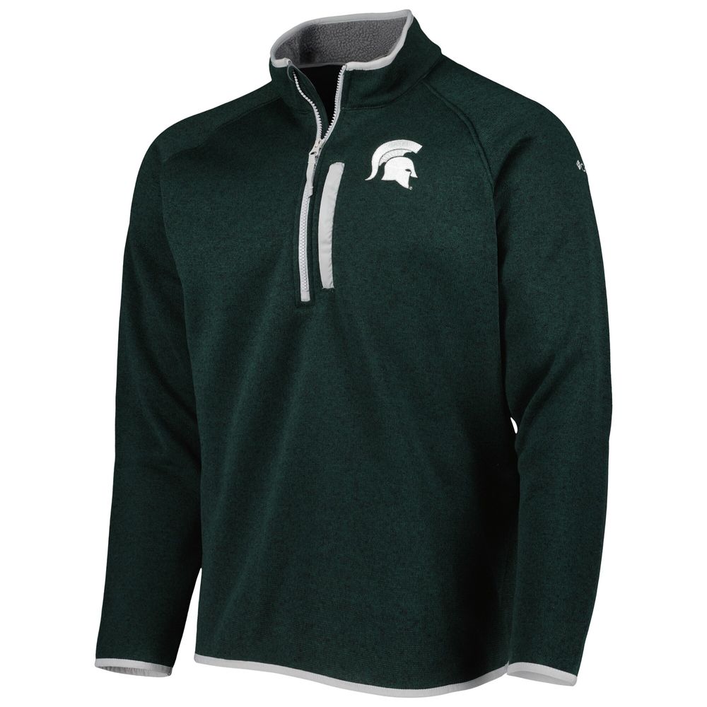 Men's Columbia Green Michigan State Spartans Canyon Point Omni-Shield Raglan Half-Zip Pullover Top