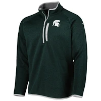 Columbia Green Michigan State Spartans Canyon Point Omni-Shield Raglan Pull à demi-glissière pour homme