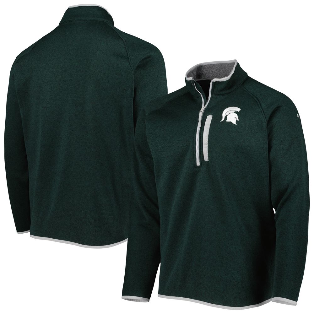 Men's Columbia Green Michigan State Spartans Canyon Point Omni-Shield Raglan Half-Zip Pullover Top