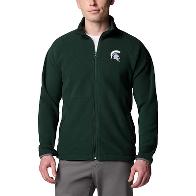 Veste polaire raglan entièrement zippée Flanker IV verte Michigan State Spartans de Columbia pour homme