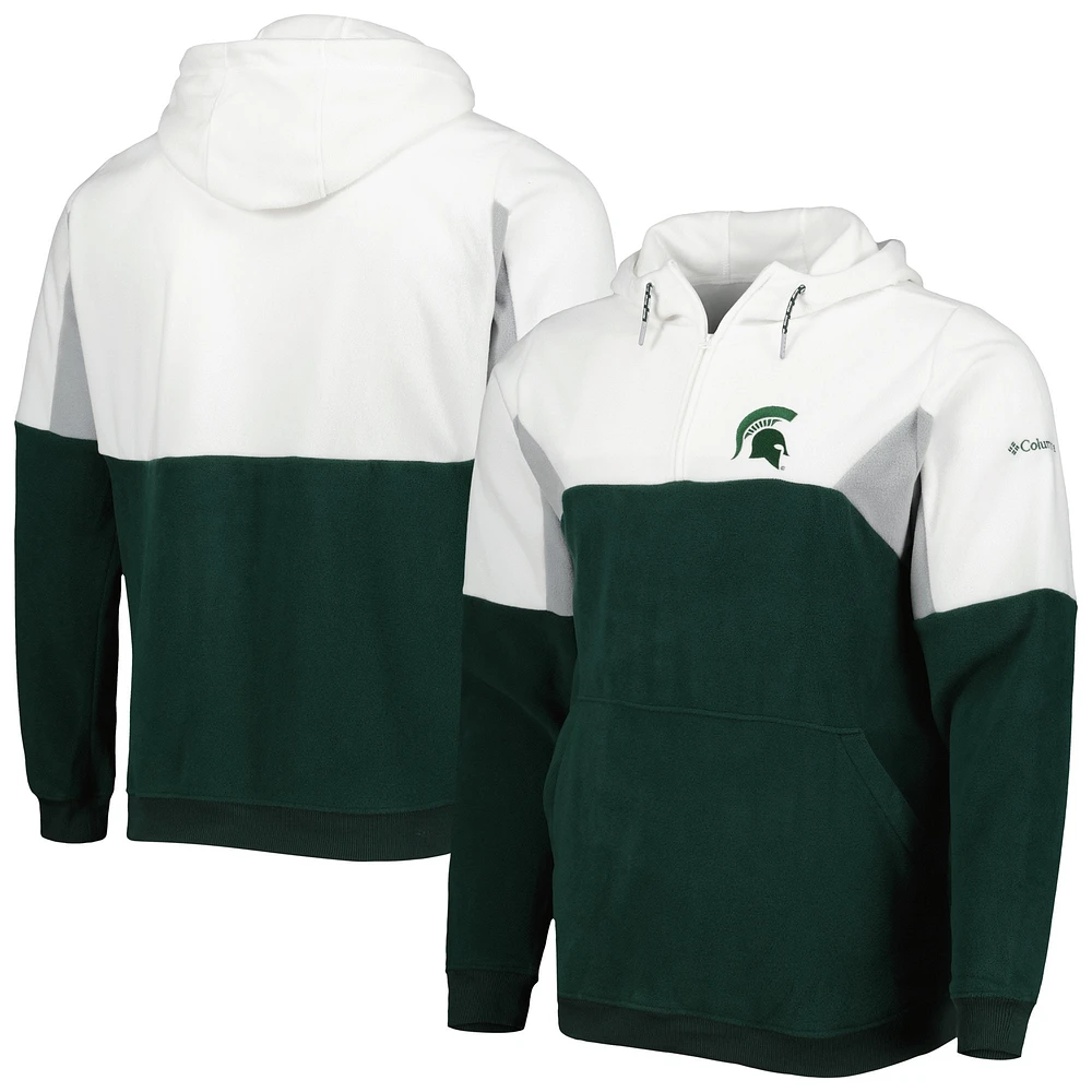 Men's Columbia Green Michigan State Spartans Lodge Quarter-Zip Hoodie