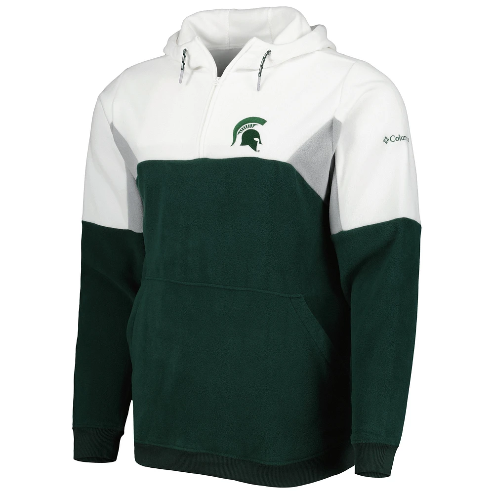 Men's Columbia Green Michigan State Spartans Lodge Quarter-Zip Hoodie