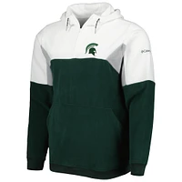 Men's Columbia Green Michigan State Spartans Lodge Quarter-Zip Hoodie