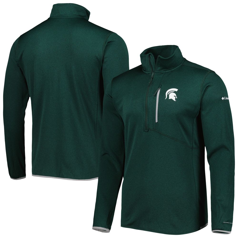 Men's Columbia Green Michigan State Spartans Park View Omni-Wick Half-Zip Top