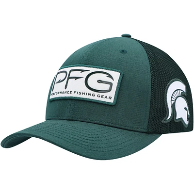 Casquette Columbia Green Michigan State Spartans PFG Hooks Flex pour homme