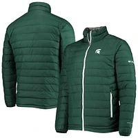 Columbia Green Michigan State Spartans Powder Lite Omni-Heat Reflective Full-Zip Veste pour homme