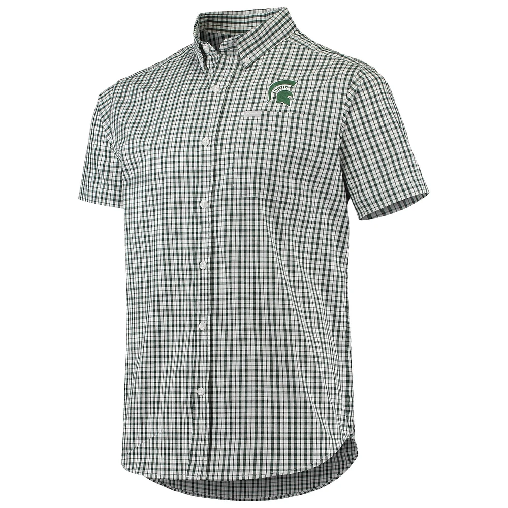 Men's Columbia Green Michigan State Spartans Rapid Rivers Logo Button-Down Shirt