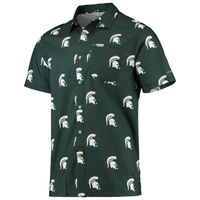 Men's Columbia Green Michigan State Spartans Super Slack Tide Omni-Shade Button-Up Shirt