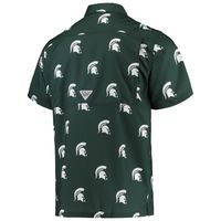 Men's Columbia Green Michigan State Spartans Super Slack Tide Omni-Shade Button-Up Shirt