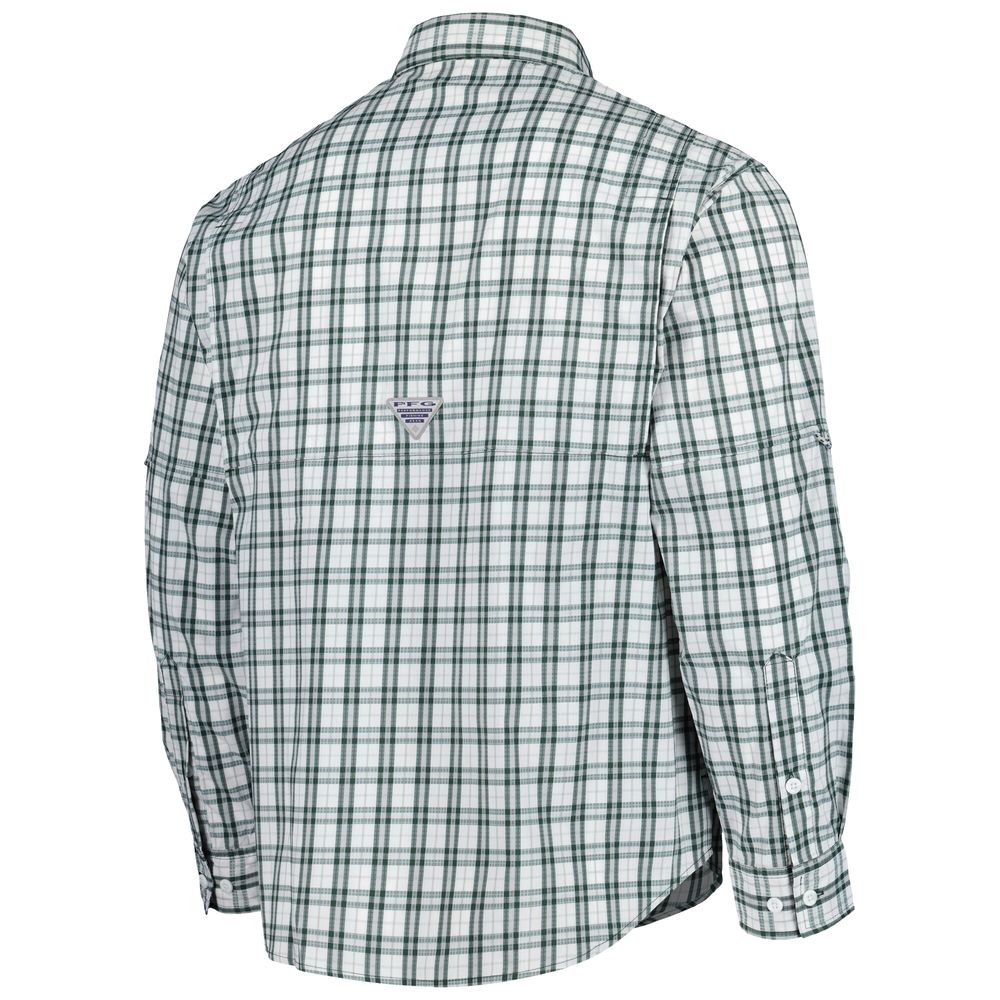 Men's Columbia Green Michigan State Spartans Super Tamiami Omni-Shade Long Sleeve Button-Down Shirt