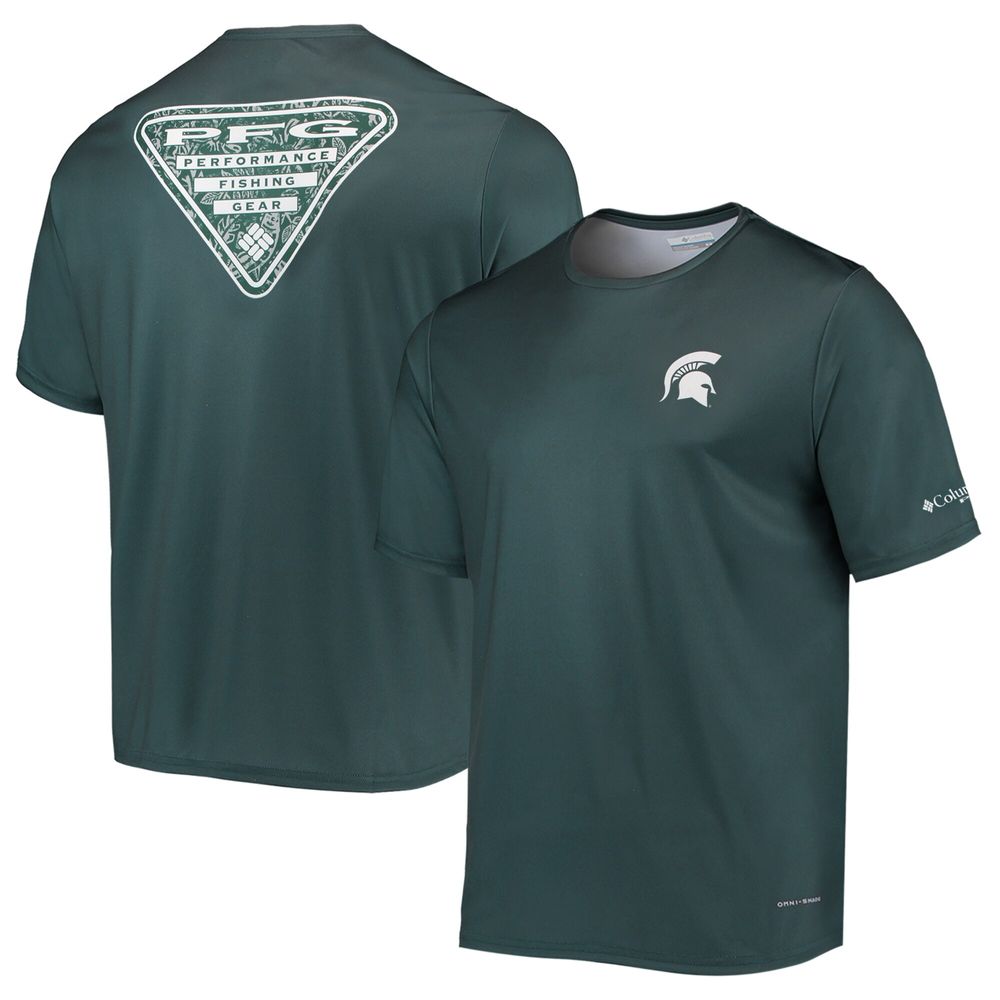 Men's Columbia Green Michigan State Spartans Terminal Tackle Omni-Shade T-Shirt