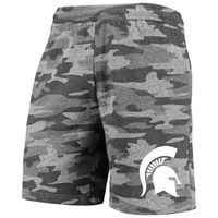 Men's Concepts Sport Charcoal/Gray Michigan State Spartans Camo Backup Terry Jam Lounge Shorts