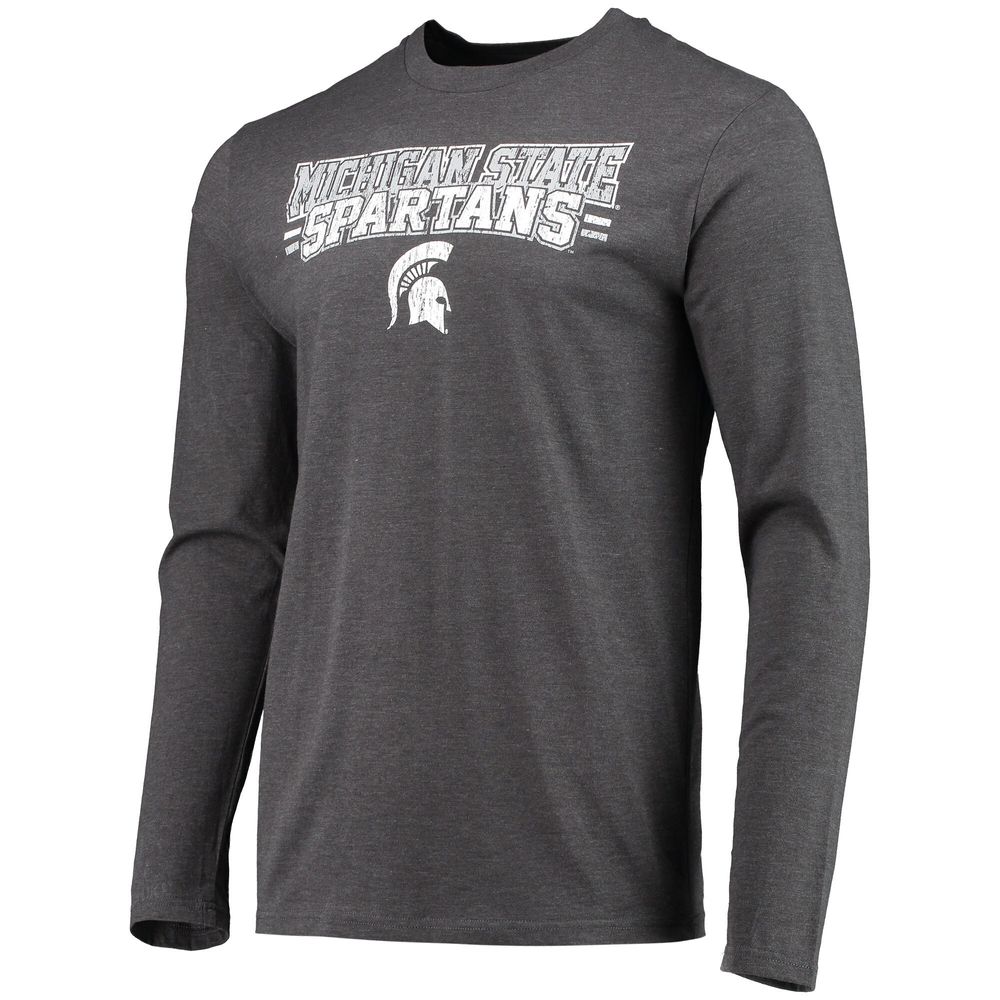 Men's Concepts Sport Green/Heathered Charcoal Michigan State Spartans Meter Long Sleeve T-Shirt & Pants Sleep Set