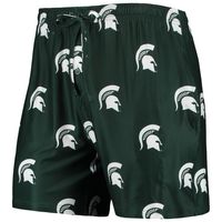 Men's Concepts Sport Green Michigan State Spartans Flagship Allover Print Jam Shorts