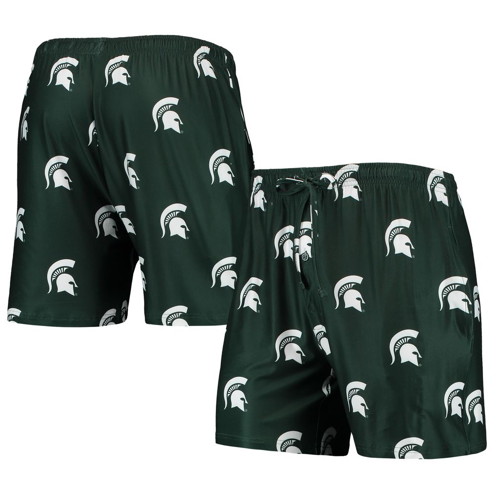 Men's Concepts Sport Green Michigan State Spartans Flagship Allover Print Jam Shorts