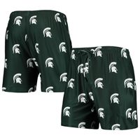 Men's Concepts Sport Green Michigan State Spartans Flagship Allover Print Jam Shorts