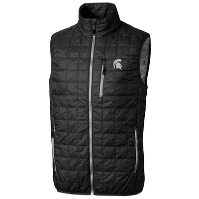 Michigan State Spartans Cutter & Buck Big Tall Full-Zip Collegiate Rainier Vest - Black