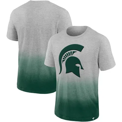 Michigan State Spartans Fanatics Branded Team Ombre T-Shirt - Heathered Gray/Green