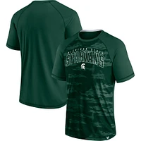 T-shirt vert Michigan State Spartans Arch Outline Raglan de marque Fanatics pour hommes