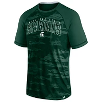 T-shirt vert Michigan State Spartans Arch Outline Raglan de marque Fanatics pour hommes