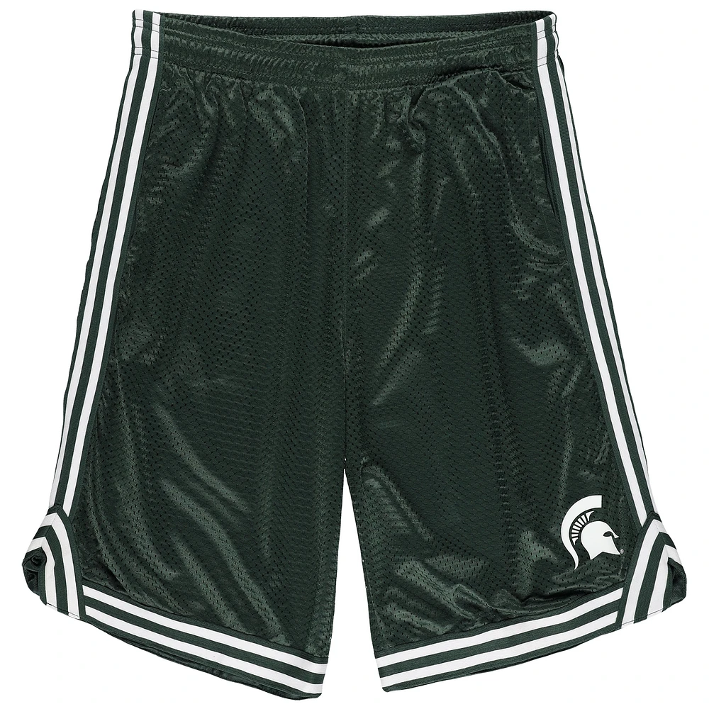 Short en maille à double rayure vert Michigan State Spartans Big & Tall Fanatics pour homme