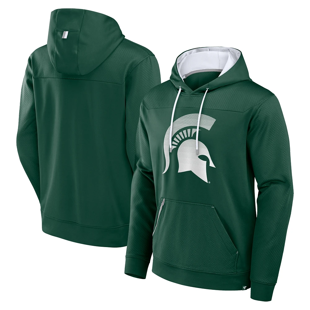 Men's Fanatics  Green Michigan State Spartans Defender Dot Faded Primary Pullover Hoodie